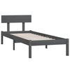 vidaXL Bed Frame without Mattress Grey Solid Wood Pine Single