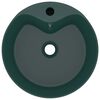 vidaXL Luxury Wash Basin with Overflow Matt Dark Green 36x13 cm Ceramic