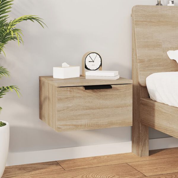 vidaXL Wall-mounted Bedside Cabinet Sonoma Oak 34x30x20 cm