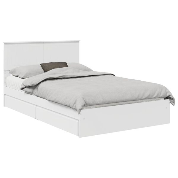vidaXL Storage Bed with Headboard White 120 x 190 cm Engineered Wood