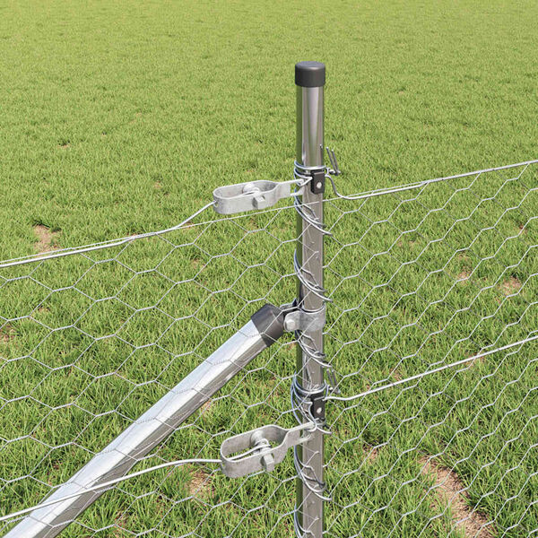 vidaXL Fence Post Silver 100 x 0.4 m (36 mm mesh) Steel