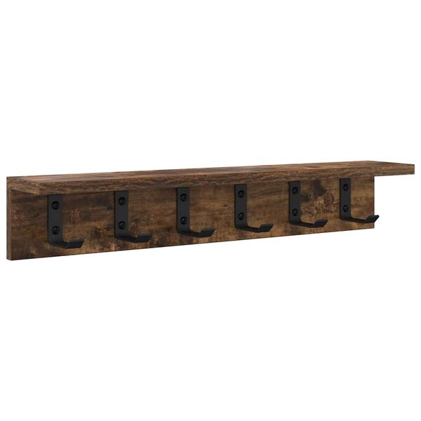 vidaXL Wall-Mounted Coat Rack Smoked Oak 60 x 10.5 x 10.5 cm