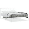 vidaXL Metal Bed Frame without Mattress with Headboard White 140x190cm