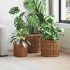 vidaXL Planter Basket with Storage 3 pcs Brown