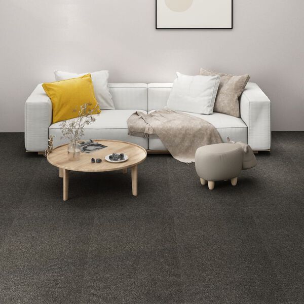 vidaXL Carpet Floor Tiles 16 pcs 4 m² 25x100 cm Anthracite
