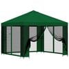 vidaXL Garden Gazebo with Sidewalls 3 x 3 m Green Polyester and Steel