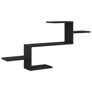 vidaXL Wall Shelf Black Oak 104x15x49 cm Engineered Wood