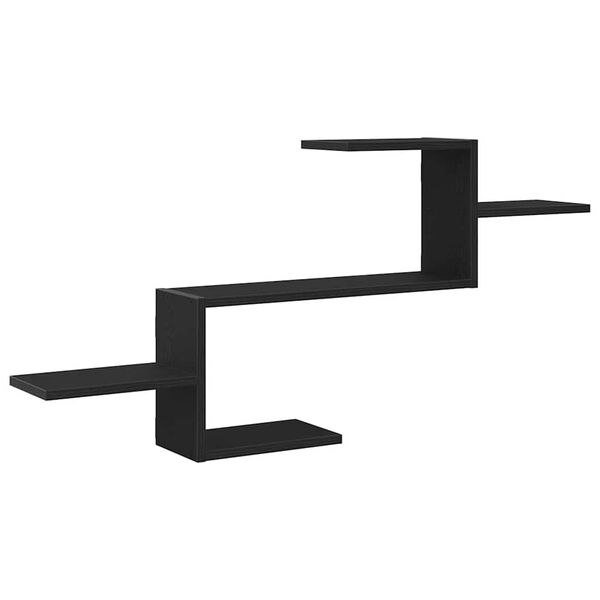 vidaXL Wall Shelf Black Oak 104x15x49 cm Engineered Wood