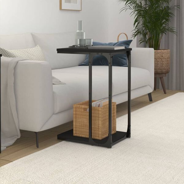 vidaXL Side Table Black 40x30x60 cm Engineered Wood