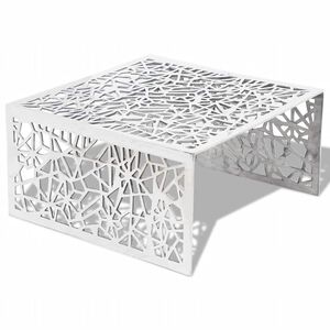 vidaXL Coffee Table | Silver | Aluminium | Decorative Inlays | Coffee Table