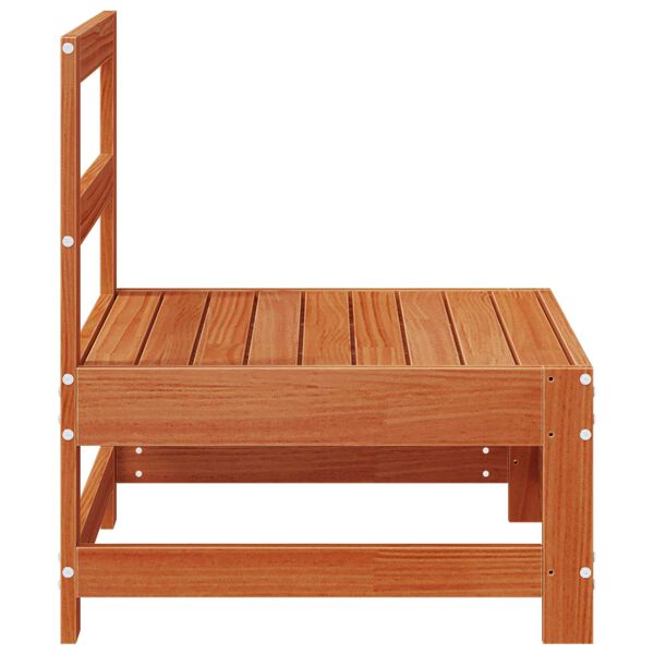 vidaXL Garden Middle Sofa Solid Pine Wood Wax Brown 62 x 62 x 70.5 cm