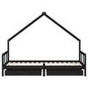 vidaXL Kids Bed Frame with Drawers Black 90x200 cm Solid Wood Pine