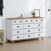 vidaXL Chest of Drawer ASKIM White 79 x 40 x 133.5 cm Solid Pine wood