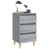 vidaXL Bed Cabinet with Solid Wood Legs Grey Sonoma 40x35x69 cm