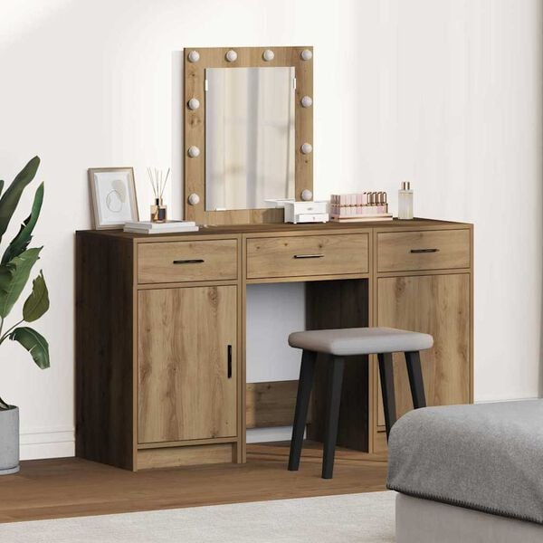 vidaXL Dressing Table with Door Brown 50 x 41 x 135 cm Engineered Wood