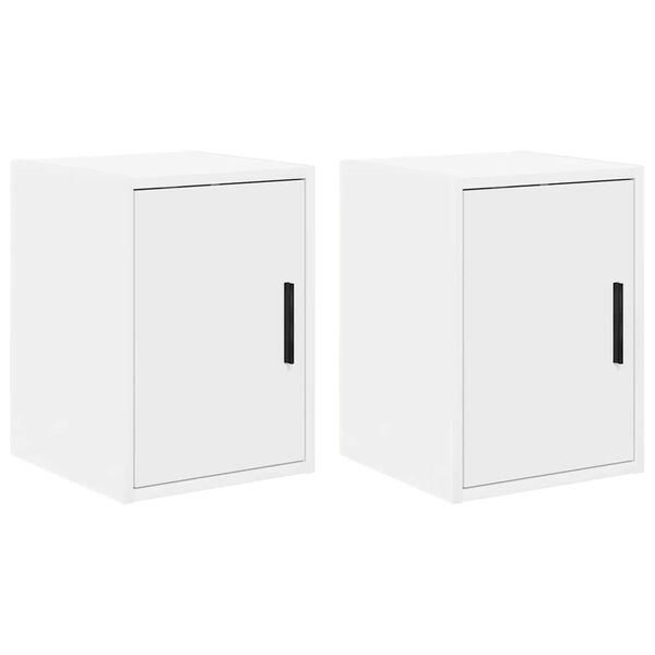 vidaXL Garage Wall Cabinets 2 pcs White Engineered Wood