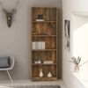 vidaXL 5-Tier Book Cabinet Smoked Oak 60x24x175 cm Engineered Wood