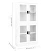 vidaXL Office Cabinet White 90x40x180 cm Steel and Tempered Glass