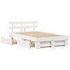 vidaXL Bed Frame with Headboard White 140 x 190 cm Solid Pine Wood