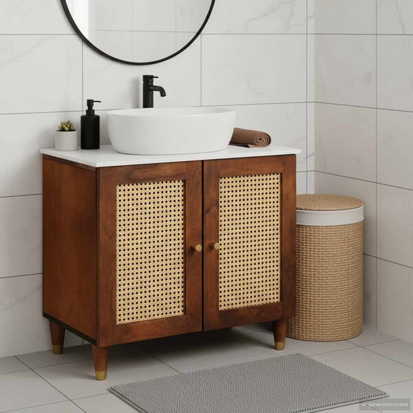 vidaXL Sink cabinet with Shelf Brown 62 x 33 x 58 cm Engineered wood