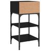 vidaXL Bedside Table Black 35x34.5x70 cm Engineered Wood