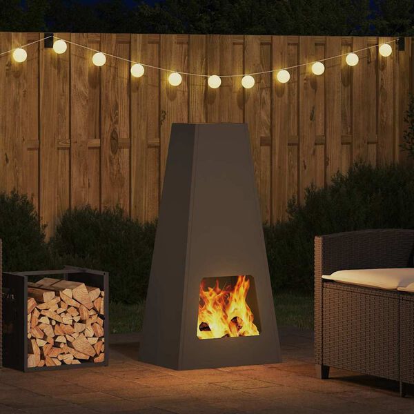 vidaXL Fire Pit Black 50 x 35 x 100 cm Steel