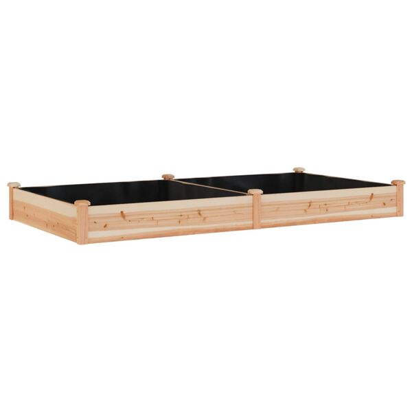 vidaXL Garden Raised Bed with Liner 240x120x25 cm Solid Wood Fir