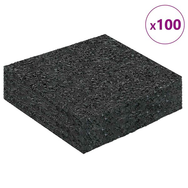 vidaXL Rubber Granulate Patio Pad Black 9 x 9 x 2 cm Rubber