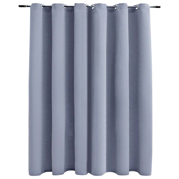 vidaXL Blackout Curtain with Metal Rings Grey 290x245 cm