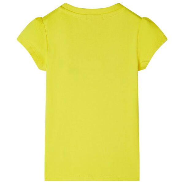 Kids' T-shirt with Cap Sleeves Bright Yellow 140