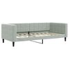 vidaXL Daybed with Trundle and Mattresses Light Grey 90x190 cm Velvet