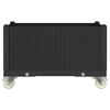 vidaXL Garden Planter with Wheels Black 80x50x54 cm PP