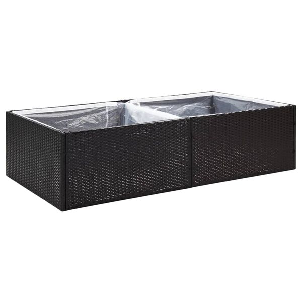 vidaXL Garden Planter Black 157x80x40 cm Poly Rattan
