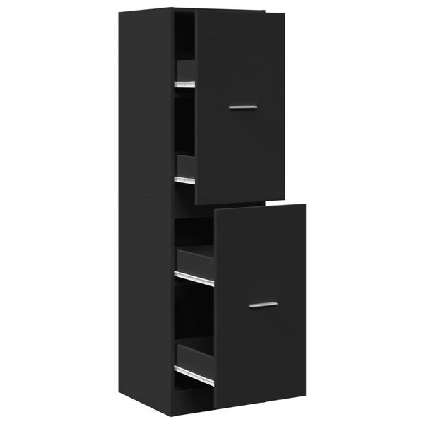 vidaXL Apothecary Cabinet Black 40x41x144.5 cm Engineered Wood