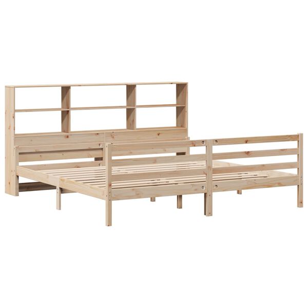 vidaXL Bookcase Bed without Mattress 200x200 cm Solid Wood Pine