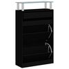 vidaXL Shoe Cabinet Black 63x24x104 cm Engineered Wood
