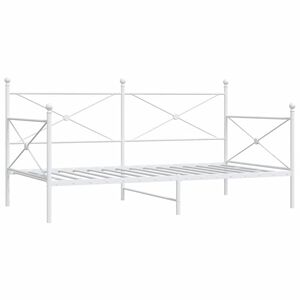 vidaXL Day Bed without Mattress White 100x190 cm Steel