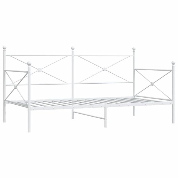 vidaXL Day Bed without Mattress White 100x190 cm Steel
