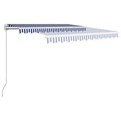 vidaXL Manual Retractable Awning 300x250 cm Blue and White
