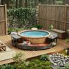 vidaXL Hot Tub Surround Grey Poly Rattan