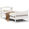 vidaXL Bed Frame with Headboard White 75x190 cm Small Single Solid Wood Pine