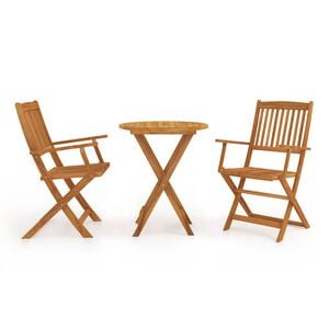 vidaXL 3 Piece Folding Bistro Set solid Acacia Wood