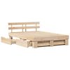 vidaXL Bed Frame with Headboard Brown 140 x 200 cm Solid Pine Wood