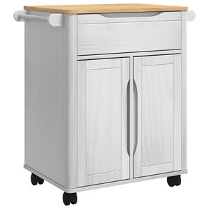 vidaXL Kitchen Trolley White 72.5 x 45 x 80 cm Solid Pine Wood