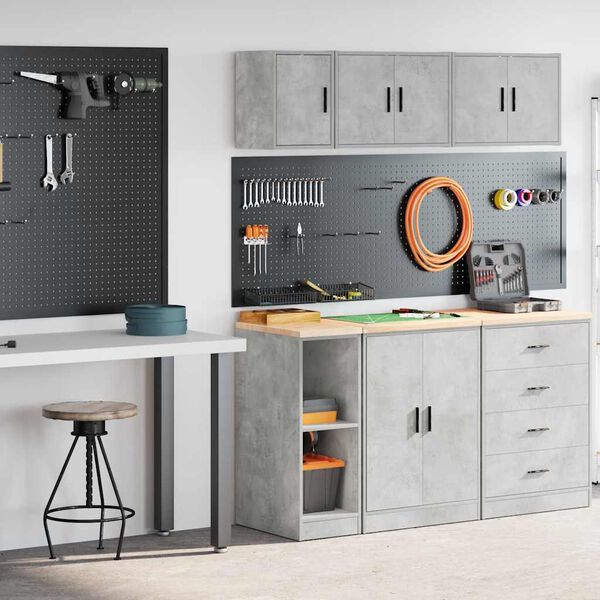 vidaXL Garage Cabinets 2 pcs Concrete Grey Engineered Wood