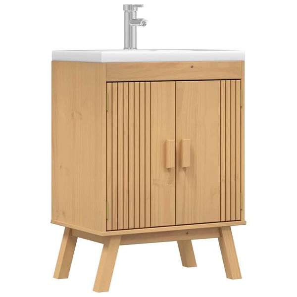 vidaXL Base Cabinet Olden Brown 60 x 40 x 80 cm Solid Pine wood