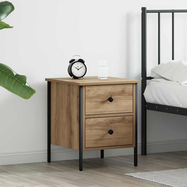 vidaXL Bedside Cabinet with Drawer Artisan oak 40 x 42 x 50 cm