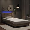 vidaXL Bed Frame with LED without Mattress "Hvar" Cappuccino 100x200 cm