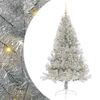 vidaXL Artificial Pre-lit Christmas Tree Silver 180 cm PET