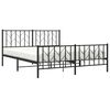 vidaXL Metal Bed Frame without Mattress with Footboard Black 160x200cm